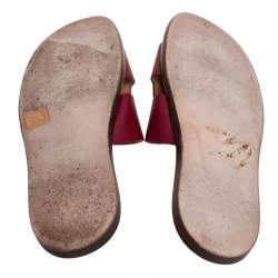 Hermes Red Leather Izmir Slide Sandals Size 45