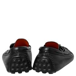 Hermes Black Leather Irving Slip On Loafers Size 41
