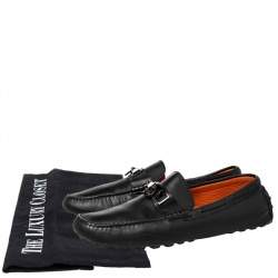 Hermes Black Leather Irving Slip On Loafers Size 41