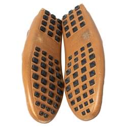Hermes Brown Leather Irving Slip On Loafers Size 41