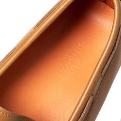 Hermes Brown Leather Irving Slip On Loafers Size 41