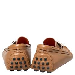 Hermes Brown Leather Irving Slip On Loafers Size 41