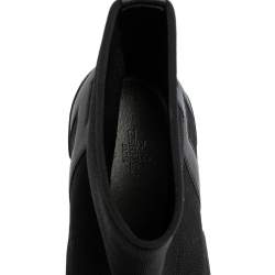 Hermes Black Knit Fabric And Leather Soft High Top Sneakers Size 43.5