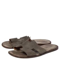 Hermès Grey Suede Izmir Flats Size 45