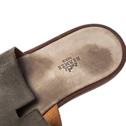 Hermès Grey Suede Izmir Flats Size 45