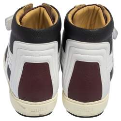 Hermes Multicolor Leather Lions High Top Sneakers Size 42