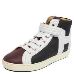 Hermes Multicolor Leather Lions High Top Sneakers Size 42