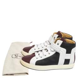 Hermes Multicolor Leather Lions High Top Sneakers Size 42