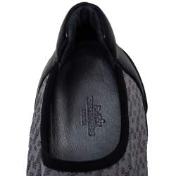 Hermes Grey/Black Fabric and Leather Run Sneakers Size 42.5