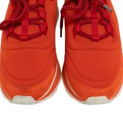 Hermes Orange Neoprene And Suede Miles Low Top Sneakers Size 40