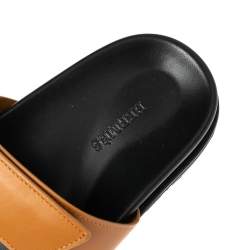 Hermes Brown Leather Chypre Sandals Size 40