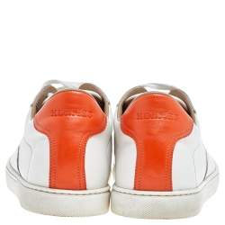 Hermes White Leather Quicker Low Top Sneakers Size 41
