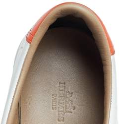 Hermes White Leather Quicker Low Top Sneakers Size 41