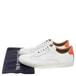 Hermes White Leather Quicker Low Top Sneakers Size 41