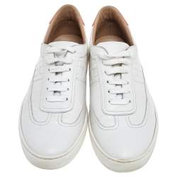 Hermes White Leather Quicker Low Top Sneakers Size 41