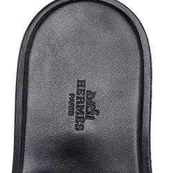 Hermes Black Alligator Leather Izmir Flat Sandals Size 43