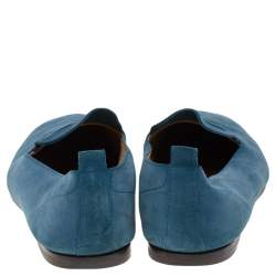 Hermes Blue Suede Milano Slip On Loafers Size 45