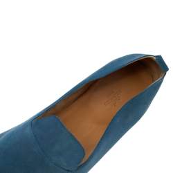 Hermes Blue Suede Milano Slip On Loafers Size 45