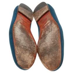 Hermes Blue Suede Milano Slip On Loafers Size 45