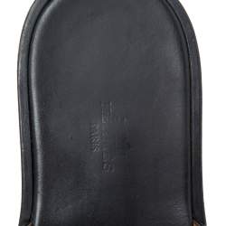 Hermes Black Leather Izmir Slide Sandals Size 41