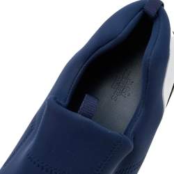 Hermes Blue Neoprene and Leather Slip On Sneakers Size 43.5