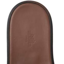Hermes Tan Leather Izmir Flat Slides Size 46