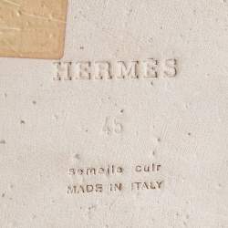 Hermes Black Leather Izmir Flat Slides Size 45
