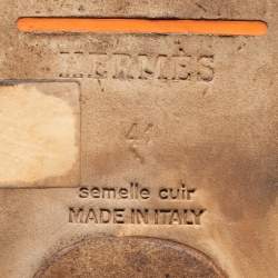 Pre Owned Hermes Black Suede Ring Toe Flat Sandals Size 41