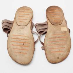 Hermes Brown Suede  Ring Toe Flat Sandals Size 41