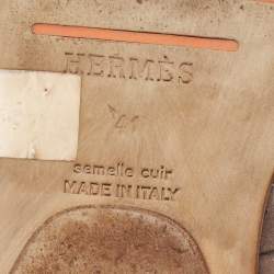 Hermes Brown Suede  Ring Toe Flat Sandals Size 41