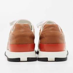 Hermes Tan Leather H Logo Low-Top Sneakers Size 42