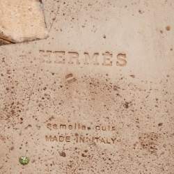 Pre Owned Hermes White Leather Izmir Slide Sandals Size 45