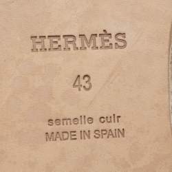 Hermes Brown Leather Trip Espadrilles Size 43