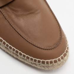 Hermes Brown Leather Trip Espadrilles Size 43