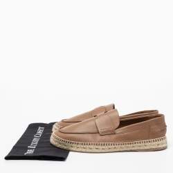 Hermes Brown Leather Trip Espadrilles Size 43
