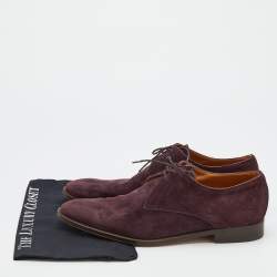 Hermes Plum Suede Lace Up Derby Size 44