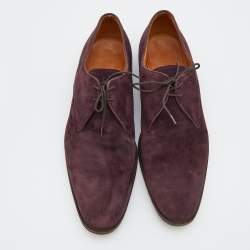 Hermes Plum Suede Lace Up Derby Size 44