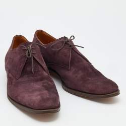 Hermes Plum Suede Lace Up Derby Size 44