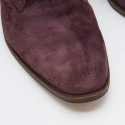 Hermes Plum Suede Lace Up Derby Size 44