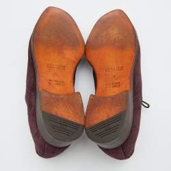 Hermes Plum Suede Lace Up Derby Size 44