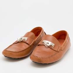 Hermes Tan Leather Irving Loafers Size 41