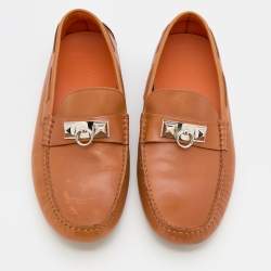 Hermes Tan Leather Irving Loafers Size 41