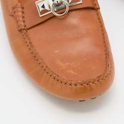 Hermes Tan Leather Irving Loafers Size 41