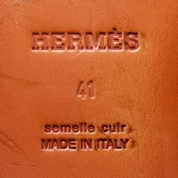 Hermes Navy Blue Suede Milano Smoking Slippers Size 41
