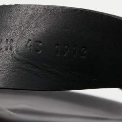 Hermes Black Leather Chypre Sandals Size 43 