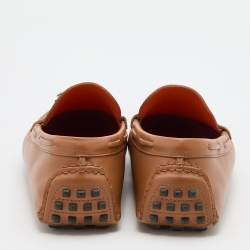 Pre Owned Hermès  Brown Leather Irving Loafers Size 42