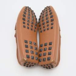 Pre Owned Hermès  Brown Leather Irving Loafers Size 42