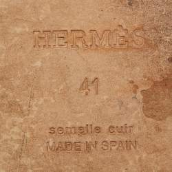 Hermes Beige/Blue Canvas Eusebio Espadrille Flats Size 41