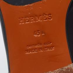 Pre Owned Hermes Black Leather Paris Slip On Loafers Size 45