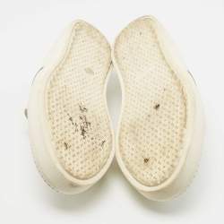 Hermes White/Brown Leather Kick Slip On Sneakers Size 42